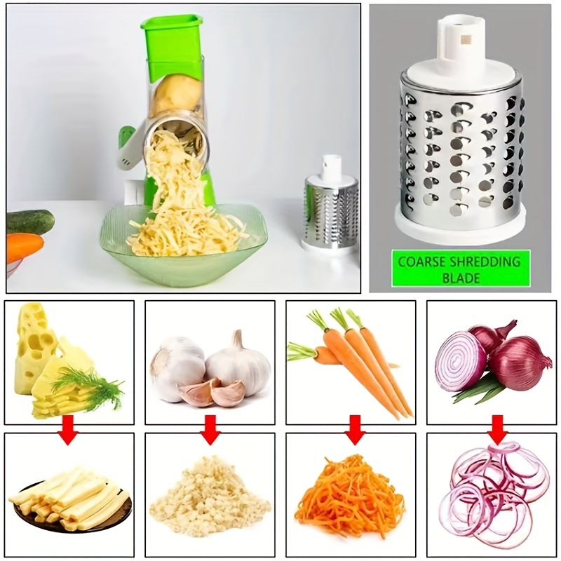 Vegetable Fruit Multifunction Spiral Shredder Peeler Manual Potato Carrot  Radish Rotating Grater Kitchen Accessories, Kitchen Tools - Temu