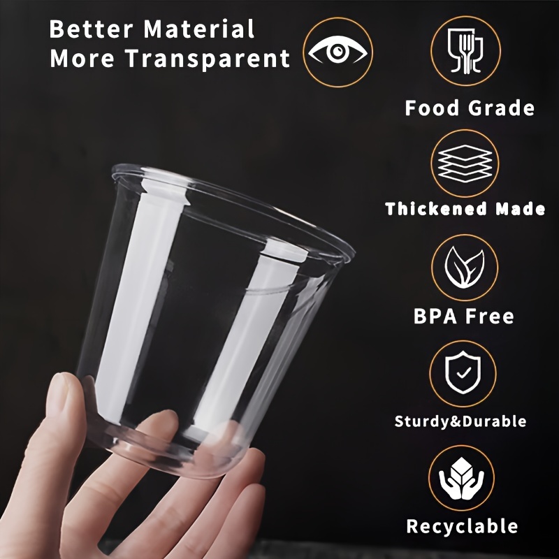 Clear Plastic Cups With Dome Lids (no Hole) Disposable Party - Temu