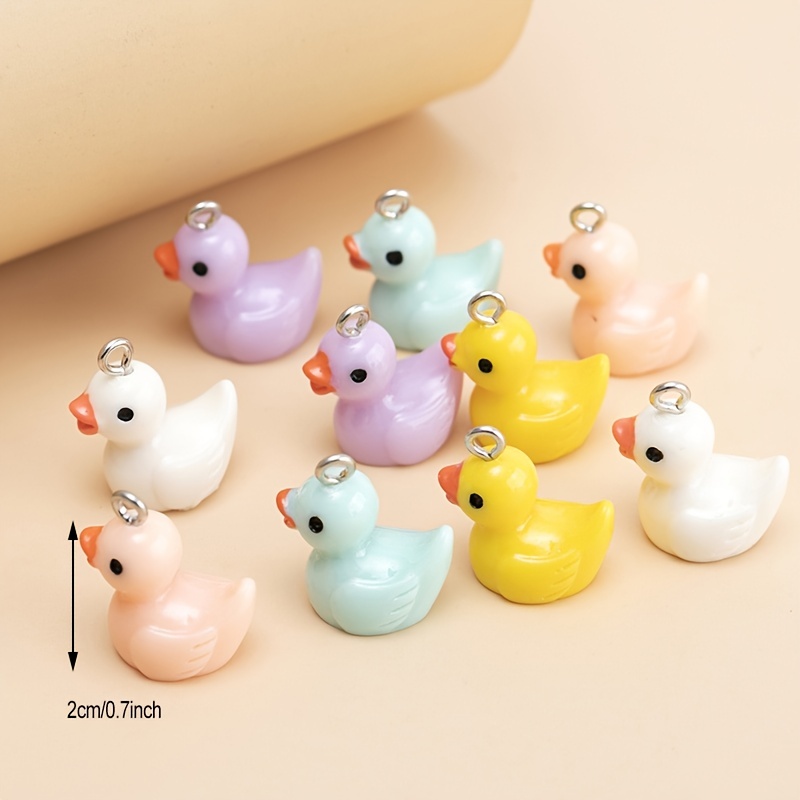 10pcs Duck Resin Earring Charms for DIY