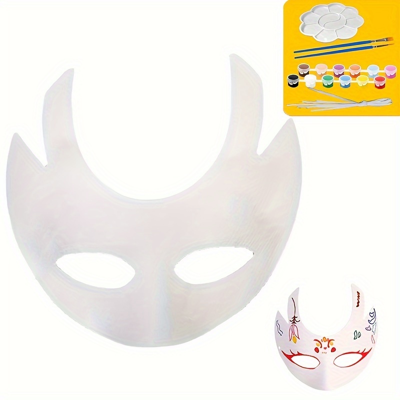 5PCS carnival masks blank cat mask for craft halloween mask prop Paper DIY