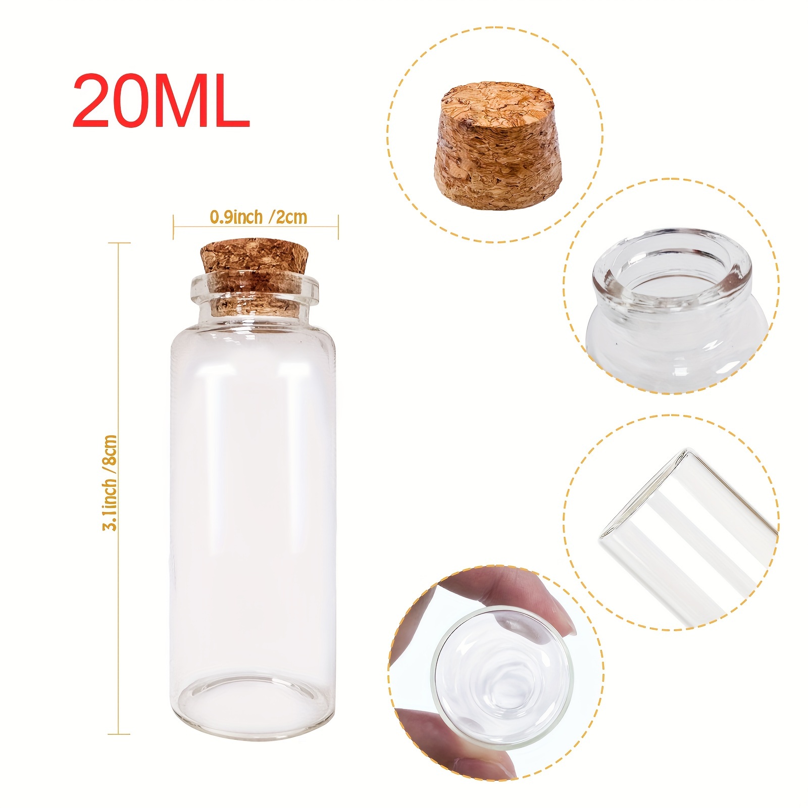Mini Glass Bottles Cork Stopper Small Empty Glass Bottle With Cork  Decorative Wish Glass Jars Wedding Holiday Containers Craft