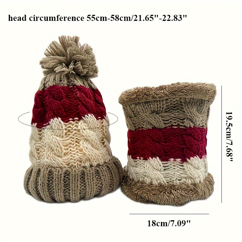 Conjunto Bufanda Gorro Grueso Cálido Felpa Invierno Gorro - Temu