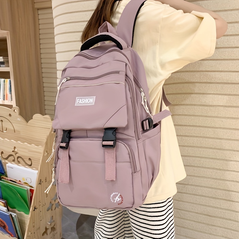 Large Capacity Preppy Backpack, School Laptop BookBag
