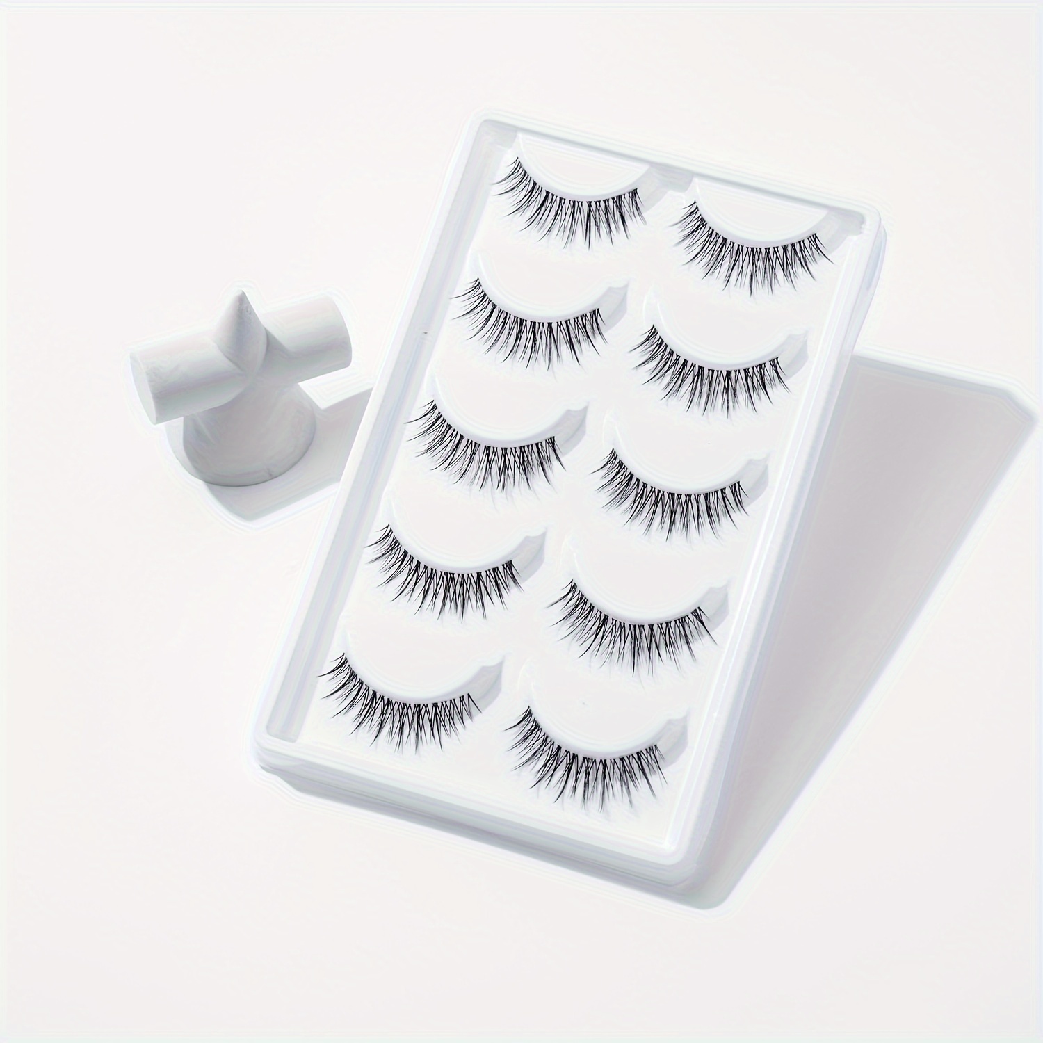 

5 Pairs Manga Lashes Clear Band Fairy Style Fake Lashes Japanese Style Anime Lashes For Cosplay Daily Wear