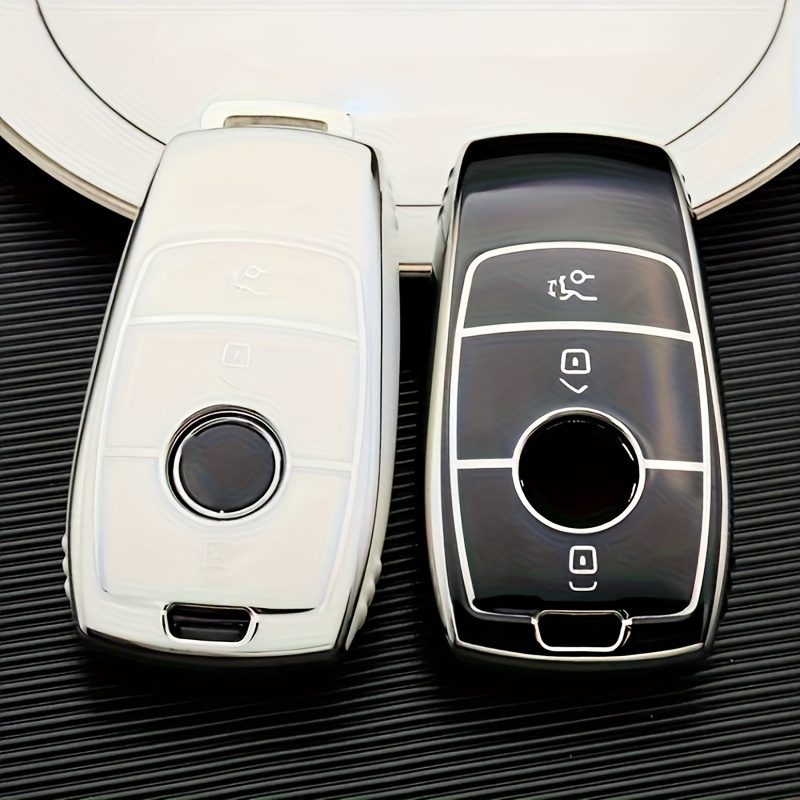 SHAOHAO Key Cover for Mercedes-Benz C/S Class W206 W223, Silicone TPU Car  Key Cover Protective Car Remote Control Cover (Silver)