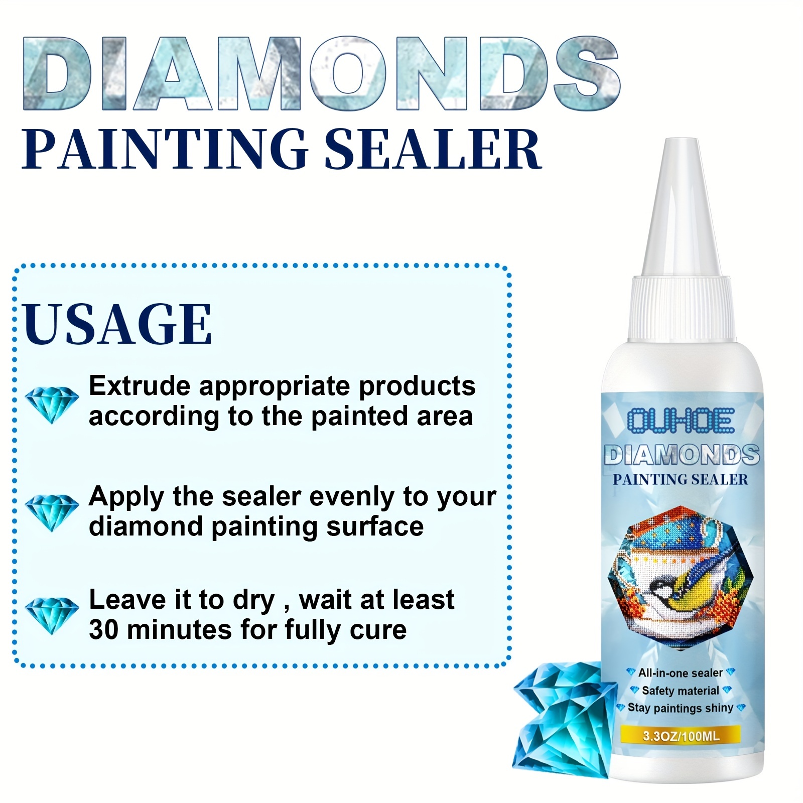 DIY Diamond Painting Sealant Glue Brightening Liquid Diamond Painting  Mosaic Tool Kit