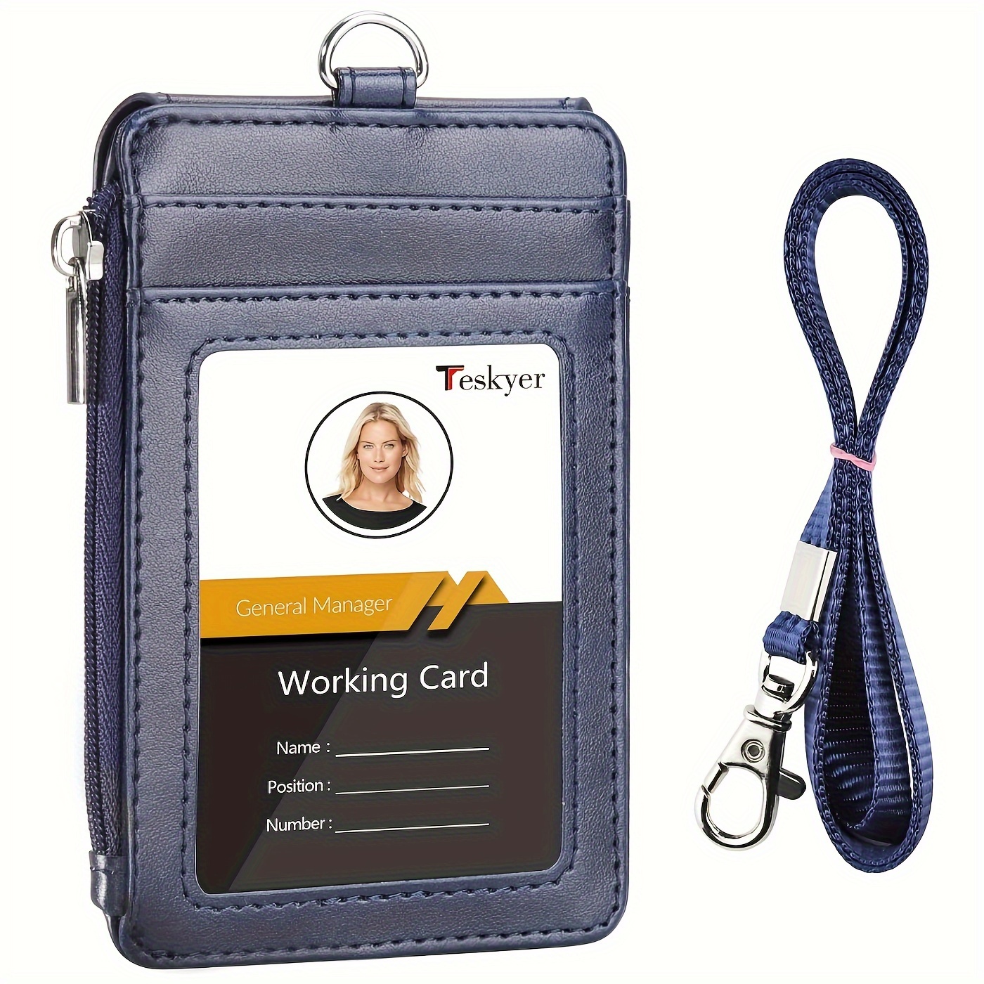  Teskyer ID Badge Holder with Retractable Lanyard, 4