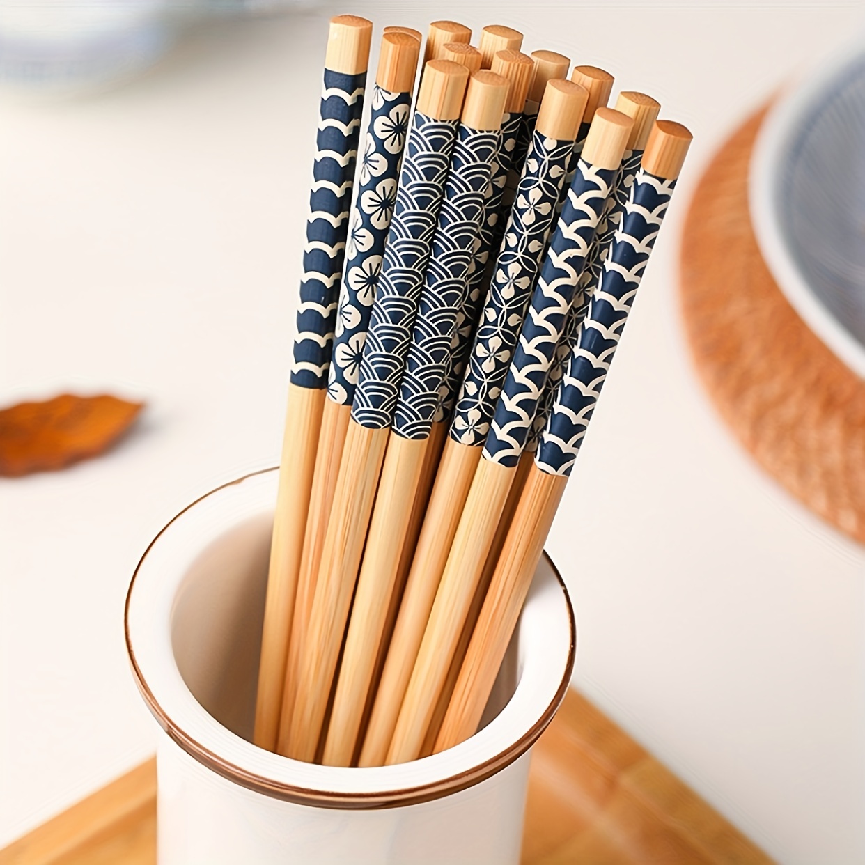 Reusable 5 Pairs Set Handmade Bamboo Japanese Natural Wood Chopsticks Sushi  Food Wooden Chop Sticks