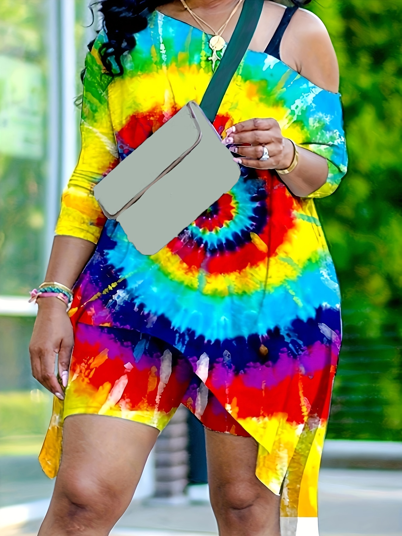 Plus Size Casual Outfits Two Piece Set Women's Plus Tie Dye - Temu