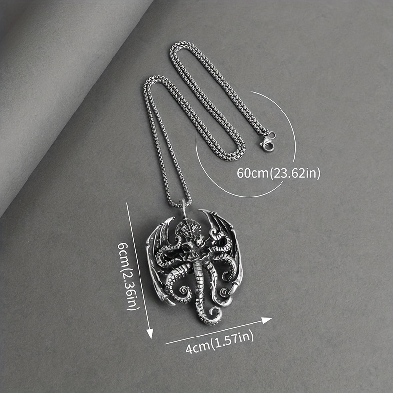 Punk Fashion Vintage Key Pendant Gothic Stainless Steel Snake Chain  Necklace Men's and Women's Unique Jewelry Gifts Wholesale