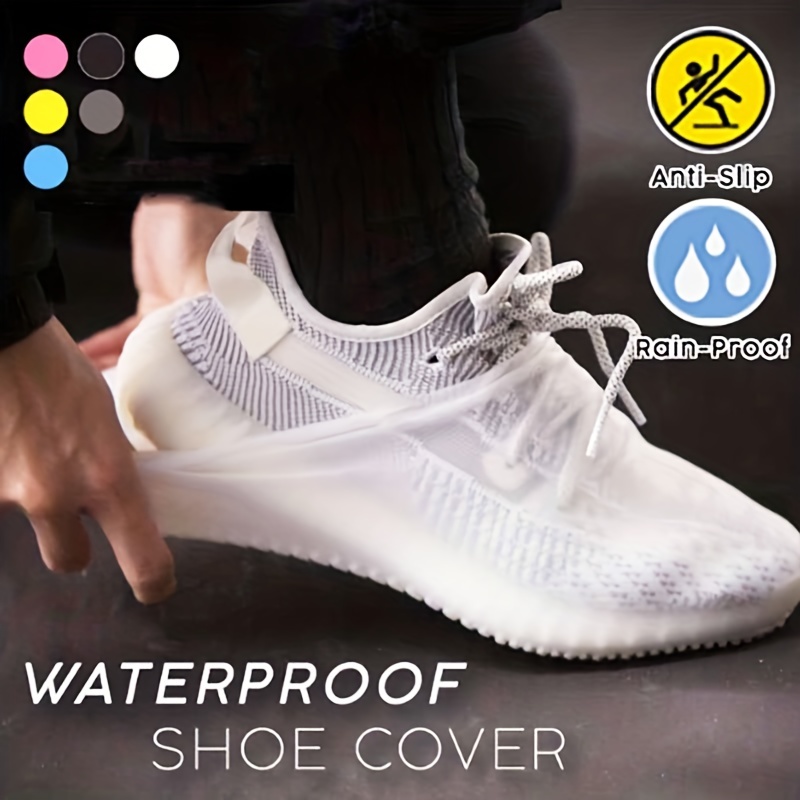 2pcs Waterproof Moto Botte Couvre Anti-dérapant Rainproof Shoe Prot