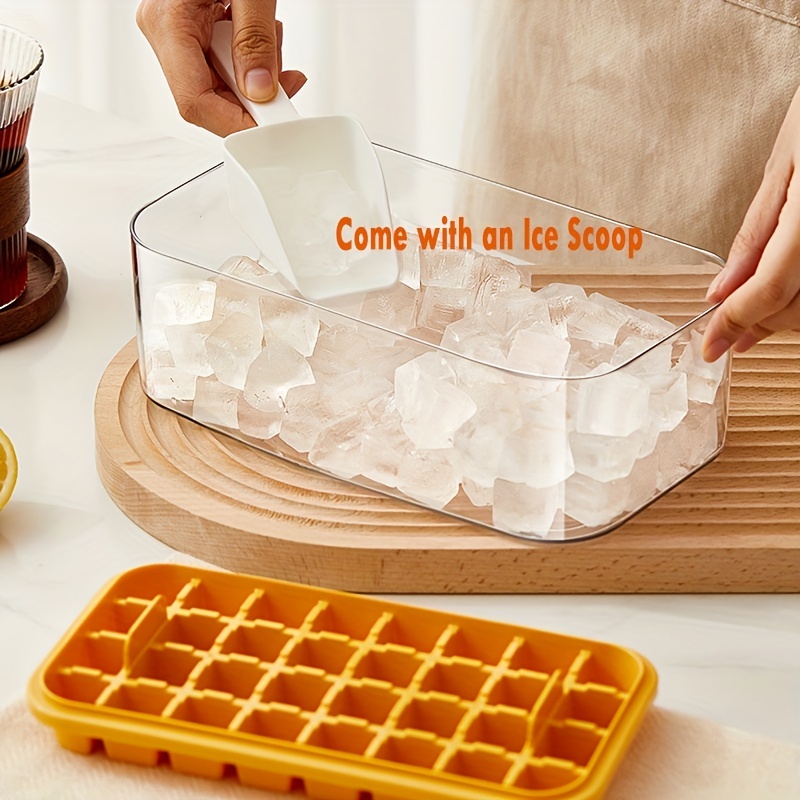 Ice Cube Trays, Silicone Ice Cube Molds for Freezer with Lid (Set of