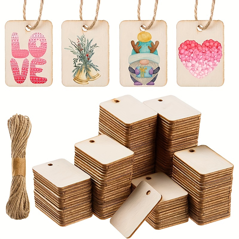 Wood Slices 100 Pcs of Unfinished Wood Chips 4x4 inch Blank Wood Chips for Handicrafts Home Decoration Wooden Coasters and DIY Crafts 50 Pcs Wood