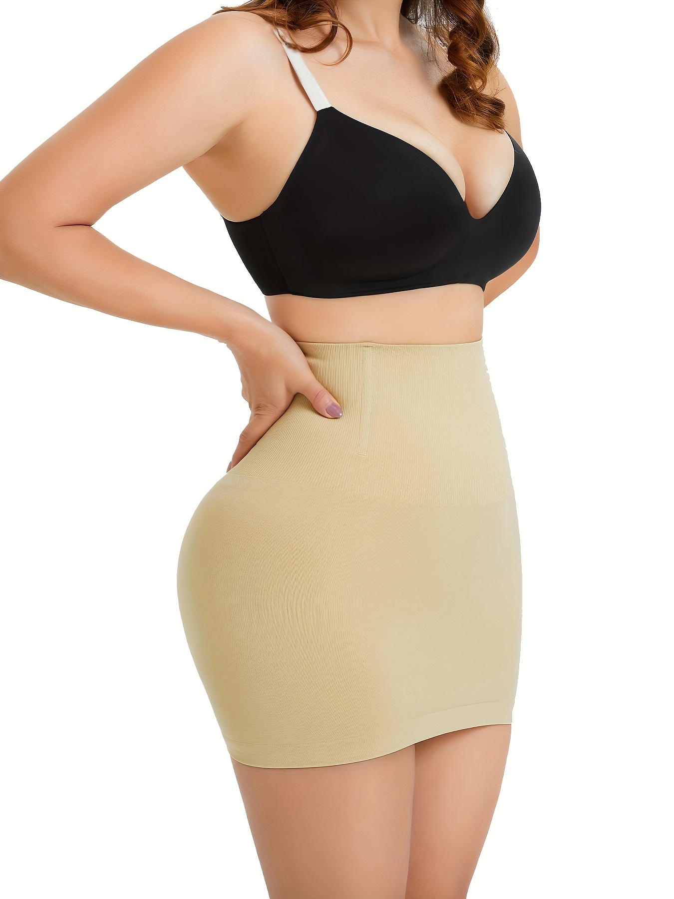 Seamless Solid Slimmer Skirt High Waist Tummy Control - Temu