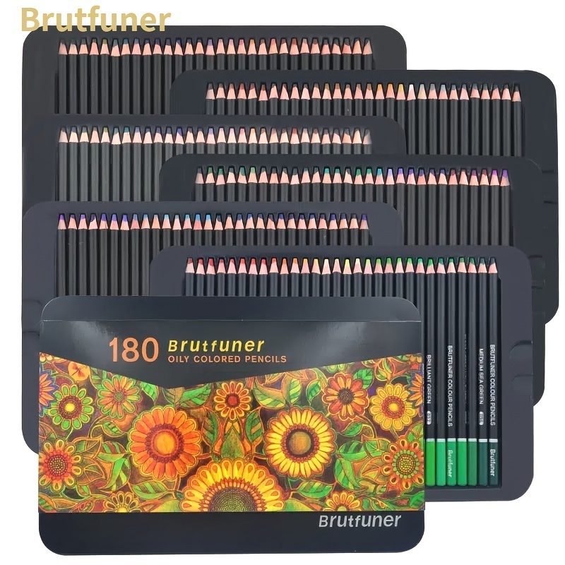 Brutfuner 180 Oily Colored Pencils Set Swatch Chart