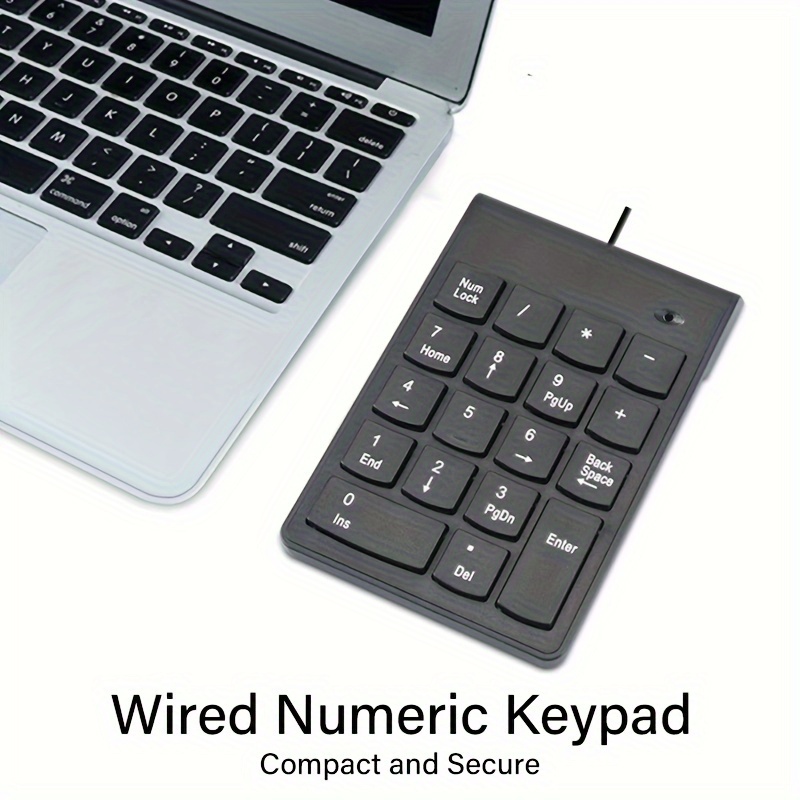 Pavé numérique, Clavier Numérique sans-Fil Numpad de 18 Touches avec  Bluetooth Ultra-Mince,USB 2.4G pour Mac Ordinateur de Bureau et Portable -  Noir