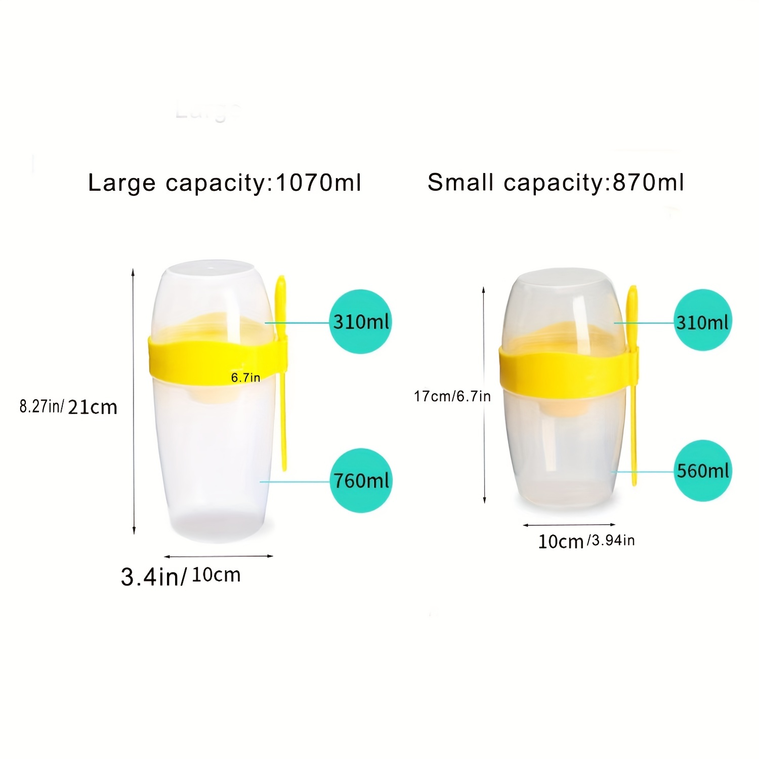 Portable Double-layer Breakfast Cup With Fork And Handle, Leakproof Bpa  Free Yogurt Oatmeal Milk Salad Vegetables Tumbler With Lid, Health Food  Container For Lunch - Temu