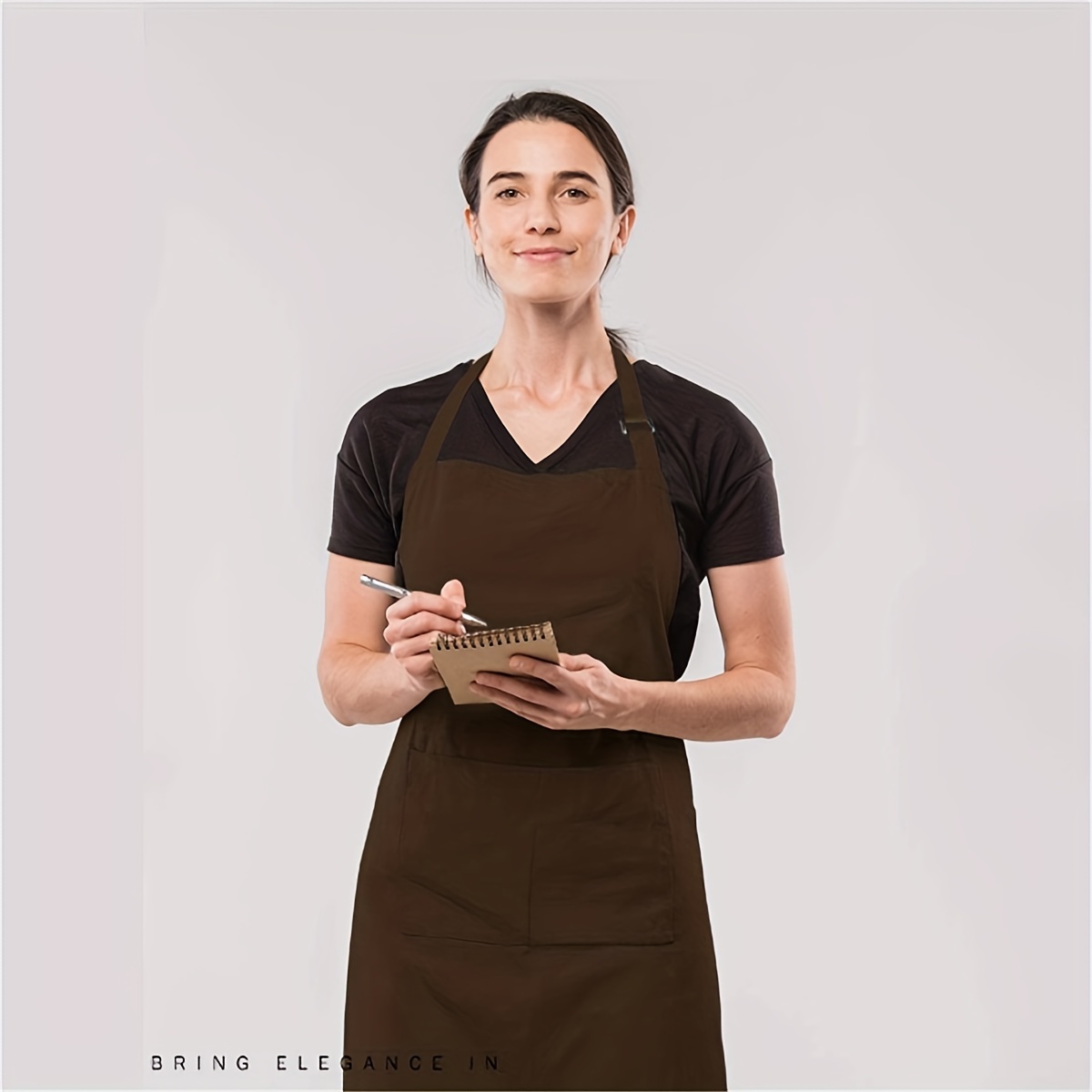 1 Pcs Waterproof Apron Woman's Solid Color Cooking Men Chef Waiter