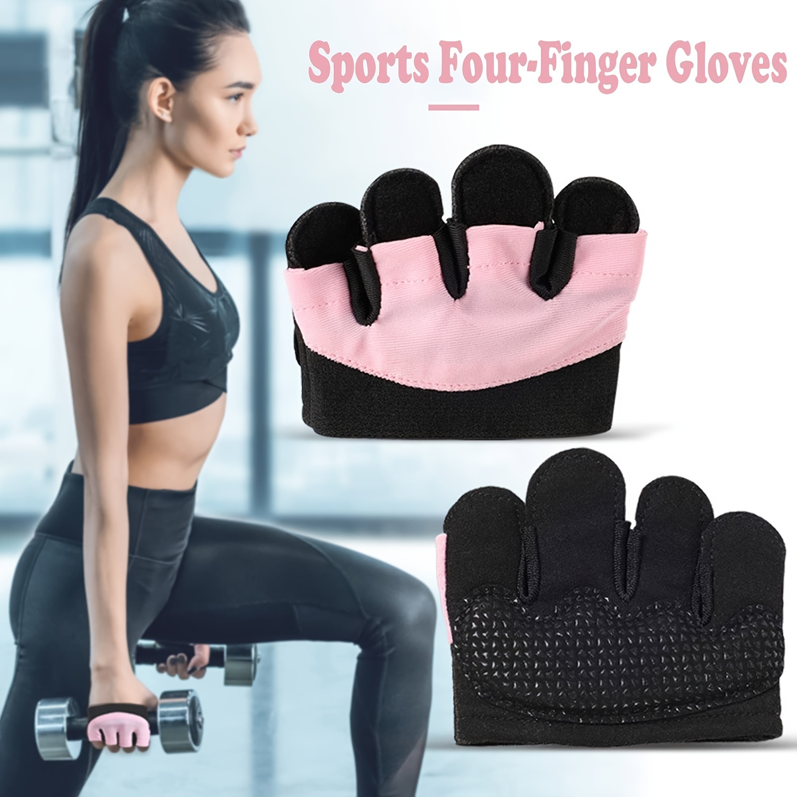 Gym Workout Gloves Short Weight Lifting Gloves Grip Pads - Temu Canada