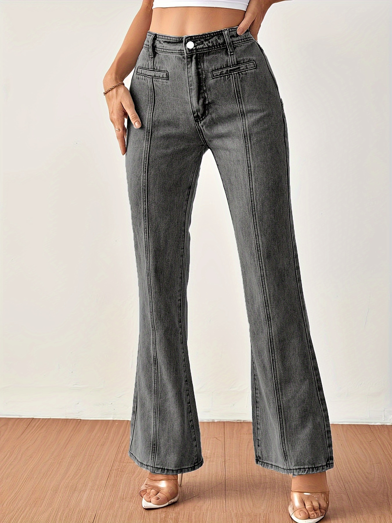 Women's High Rise Flare Jeans Y2K Bell Bottom  