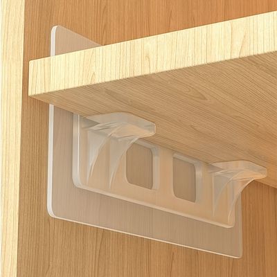 10pcs Punch Free Adhesive Shelf Bracket, Shelf Pegs, Shelf Clip for Kitchen Cabinet Book Shelves 11.9x4.8cm/4.72x1.9in