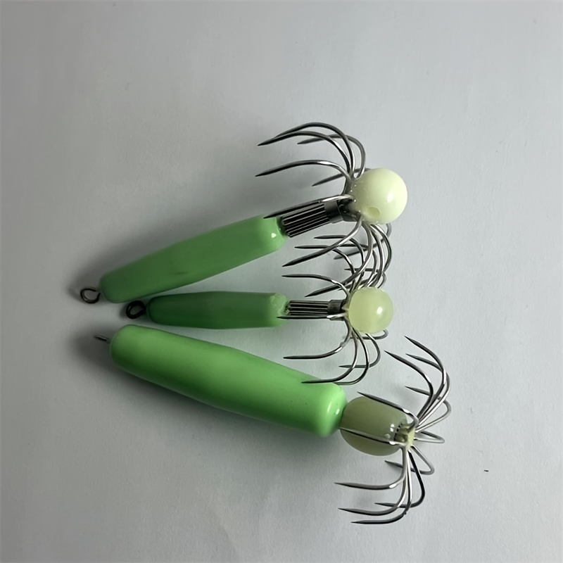 Octopus Squid Hook Glow in The Dark Squid Glow Squid Jigs Hooks Glowing  Squid Bait Octopus Lures Fishing Saltwater Squid Jigs Hook Glowing Squid  Hook