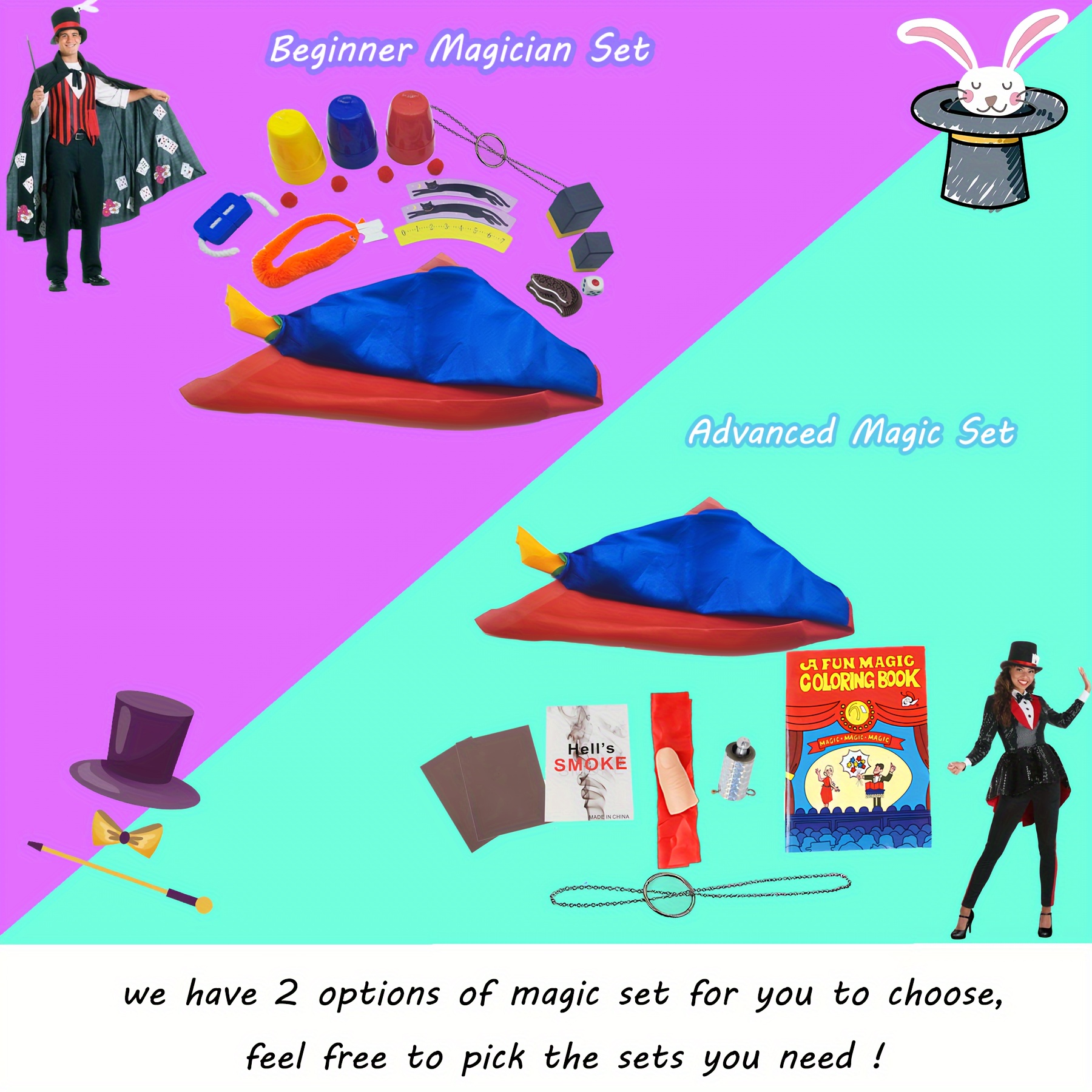 Ensemble D'accessoires De Magicien. équipement De Spectacle Magique, Outils  Et Objets De Performance Illusionnistes