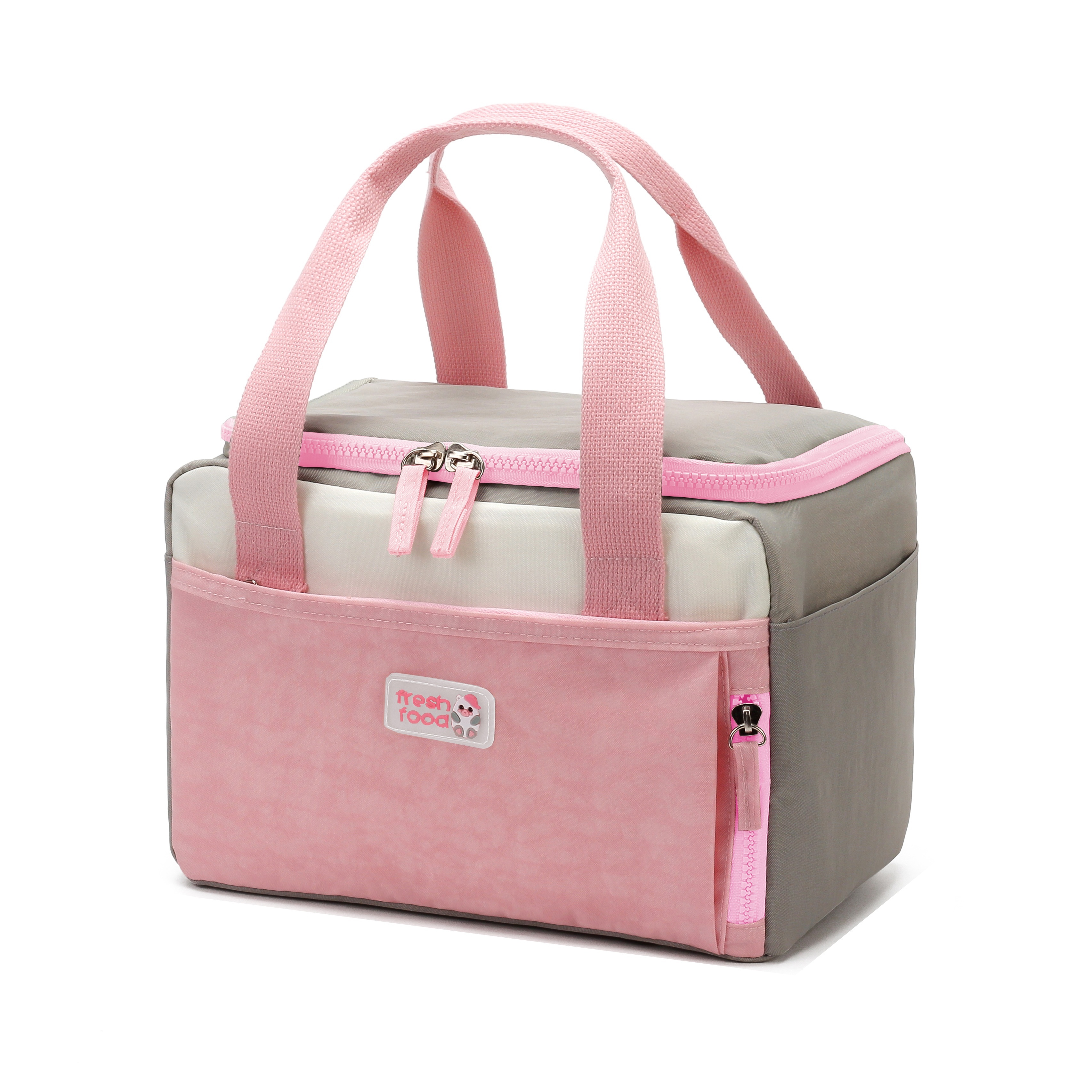 1pc Pink Lunch Bag, Modern Polyester Waterproof Reusable Lunch Bag For  Office Work School Picnic Beach