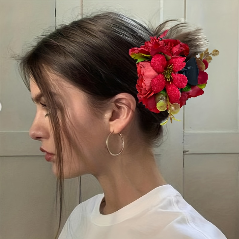 Flower Bouquet Claw Clip, Floral Hair accessories