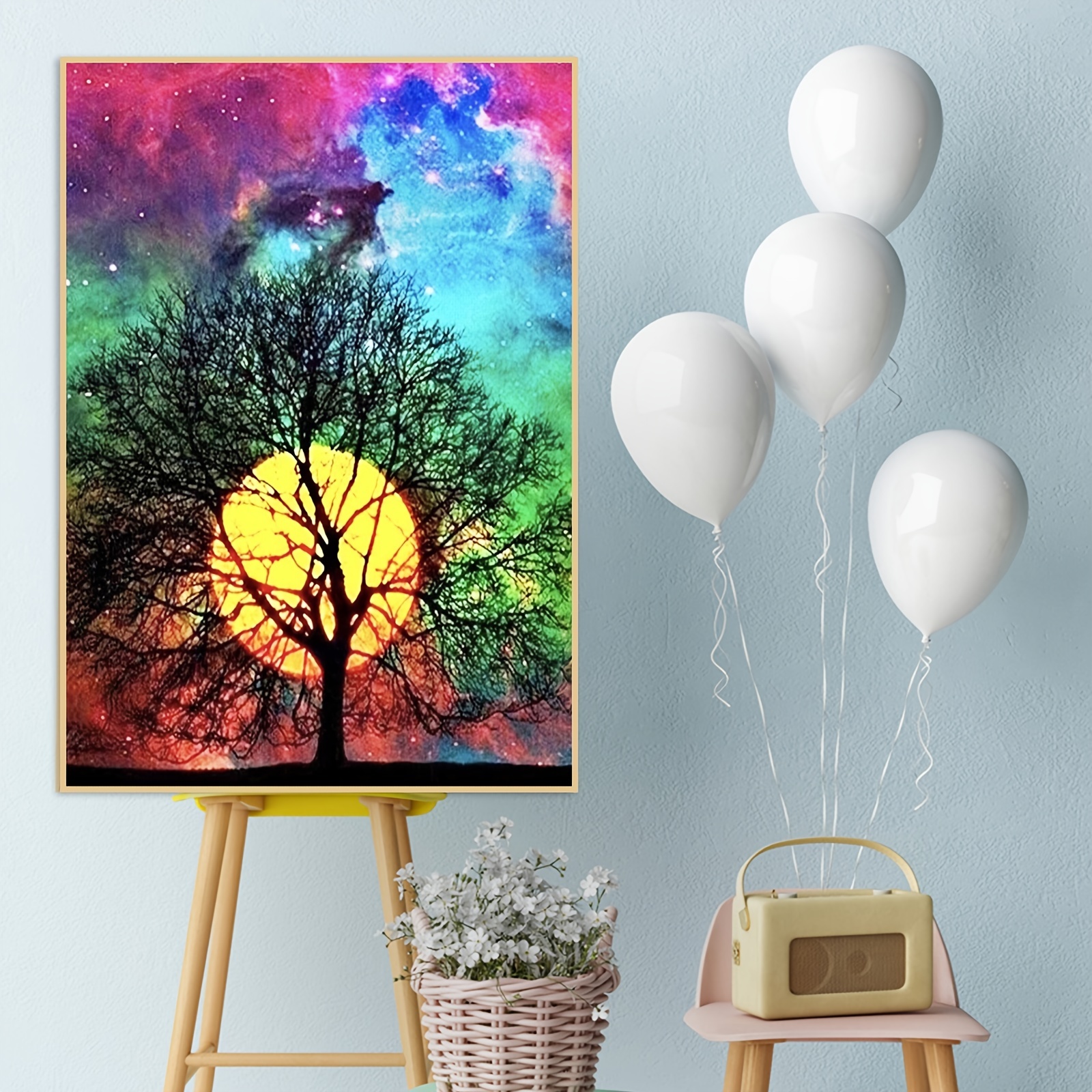 Paint By Number For Adults Beginner Tree And Moon Diy - Temu