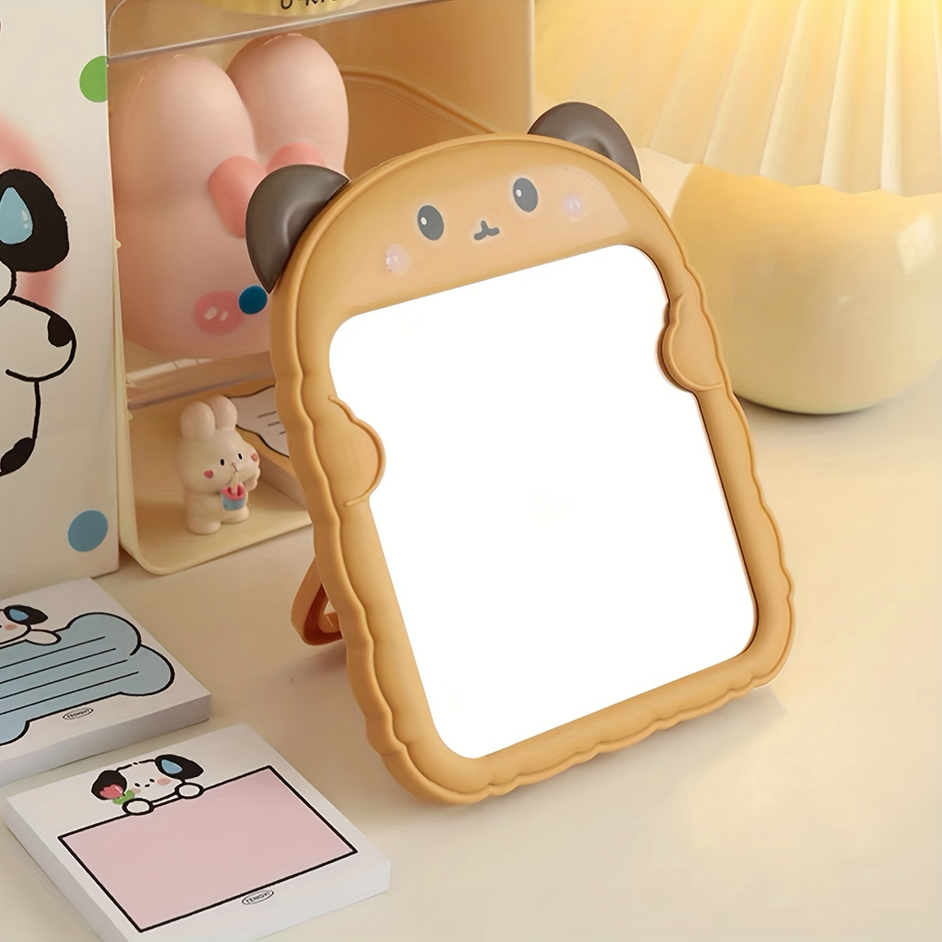 Desktop Cat Shape Makeup Mirror With Stand Cartoon Cute Princess Mirror  Portable Beauty Vanity Mirror For Girls And Women