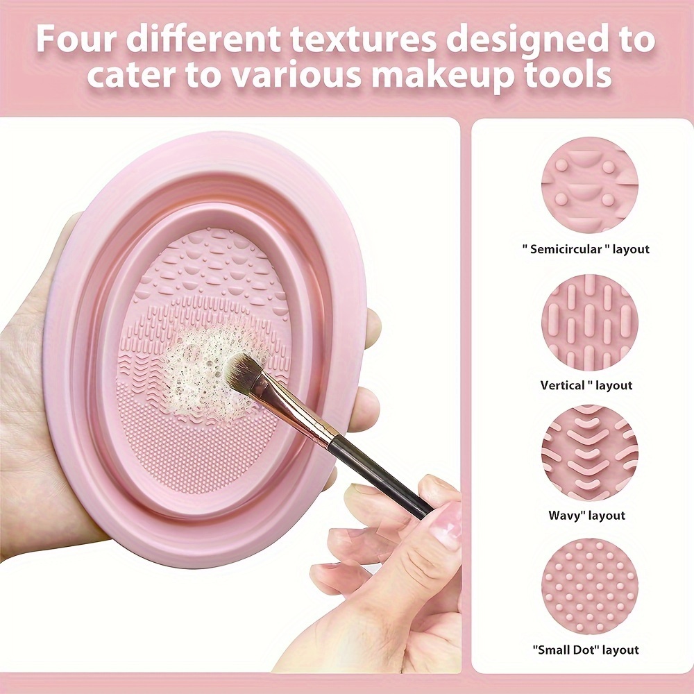 Tapis de nettoyage de brosse de maquillage en silicone 2 en 1 avec support  de séchage de brosse, outil de lavage de tampon de tampon réutilisable en  forme de chat
