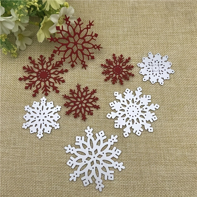 4pcs/set Snowflake Cutting Mold Christmas Mold Metal Cutting Mold Template Diy Stamp Paper Card Embossing