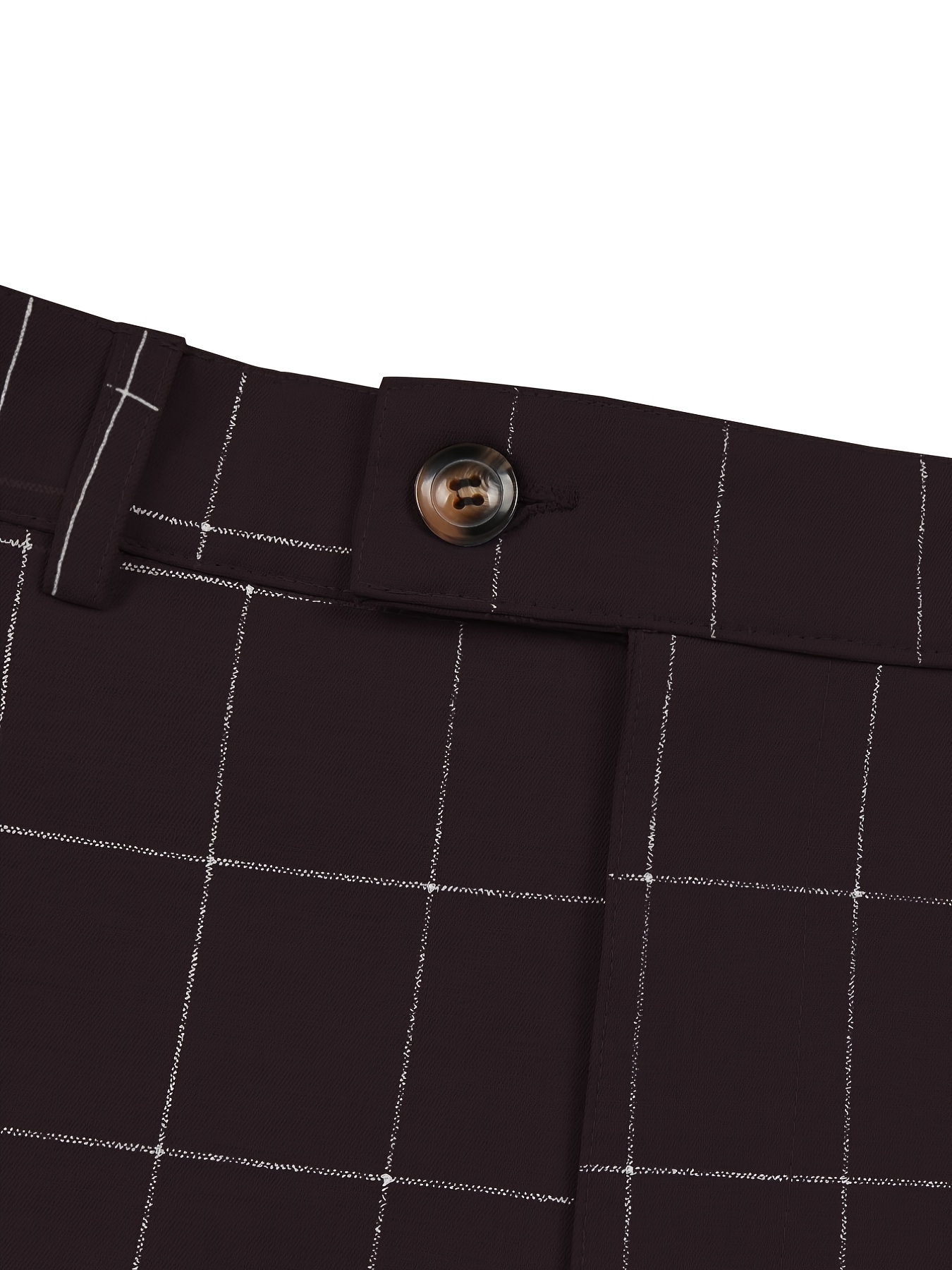 Slim Fit Checked Stretch Wool Trousers