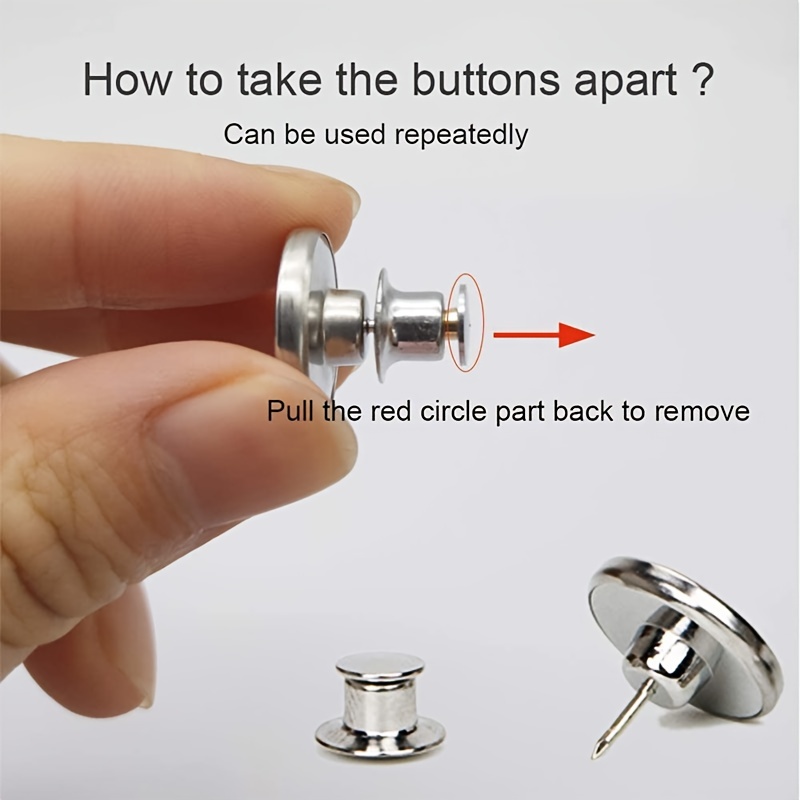 4/8 Pcs Replacement Jean Buttons No Sew Instant Button Adjustable Pants  Buttons 17mm
