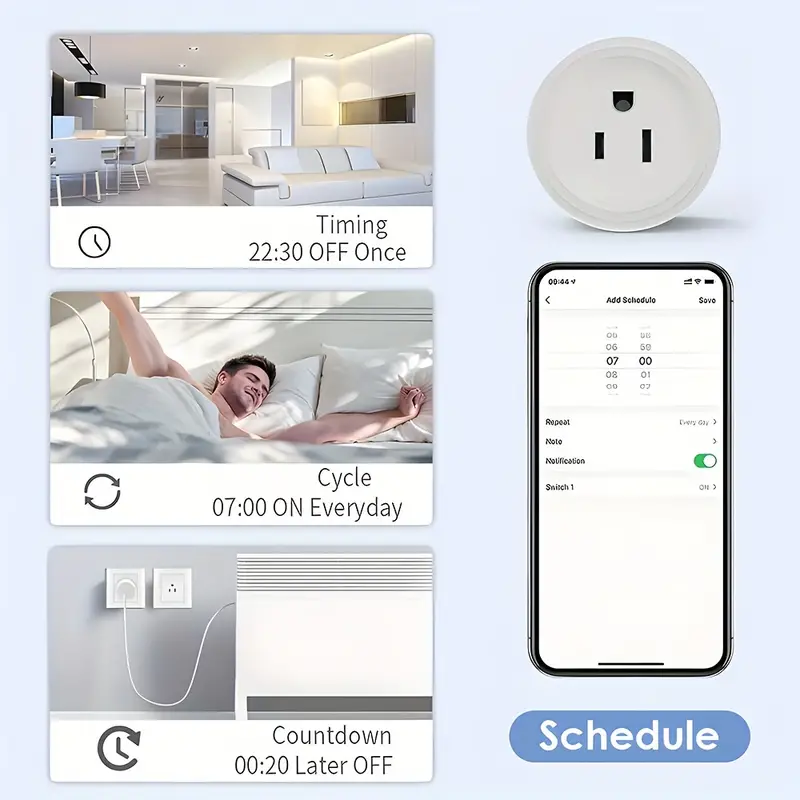 Smart Plug, WiFi Light Switch, Outlet Timer,  Alexa Google Home  Voice, APP and Remote Control, Smart Devices, Gadgets, Home Improvement  Outlet
