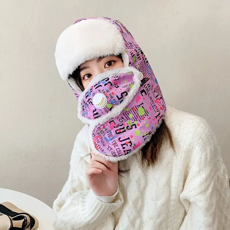Couverture de visage multi motifs hiver cagoule moelleuse - Temu Belgium