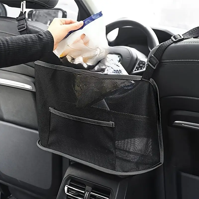 1pc Large Capacity Car Seat Net Pocket, Handbag Purse Holder Bag Organizer,  Car Rear Seat Storage Bag