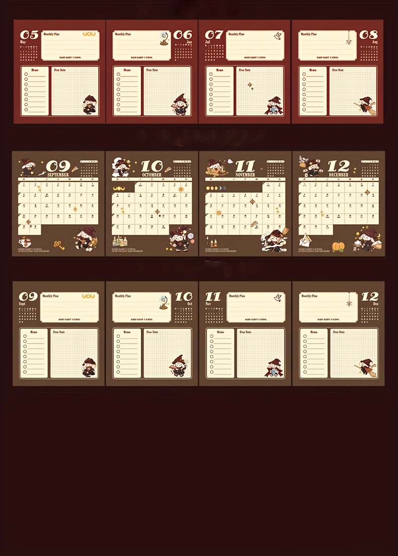 2024 Desk Calendar Magic College Rabbit Blue Mint Green Temu