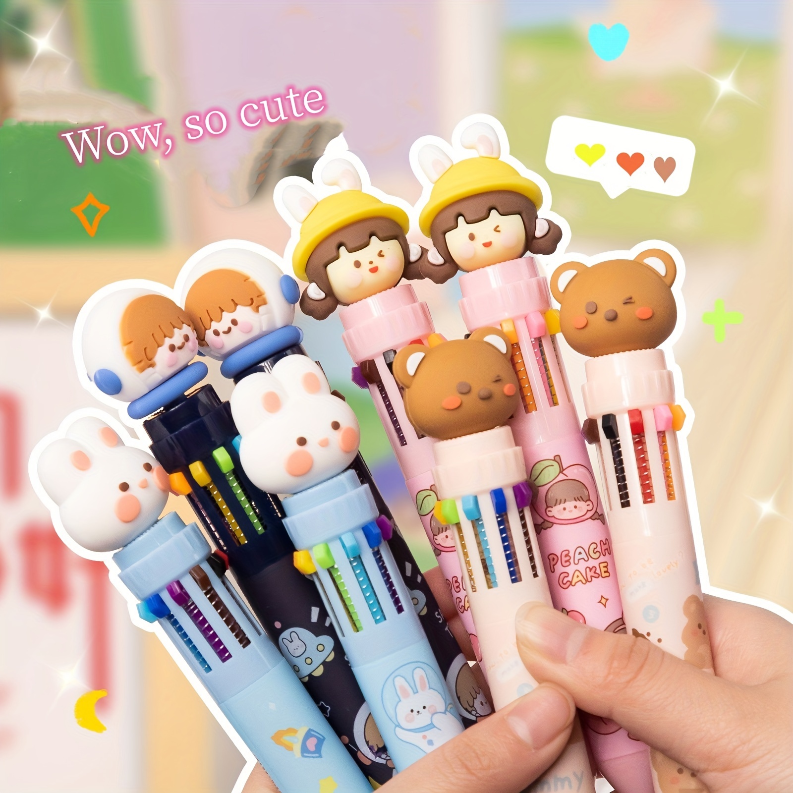 Cartoon Ten-Color Ballpoint Pen Cute Student Creative Stationery