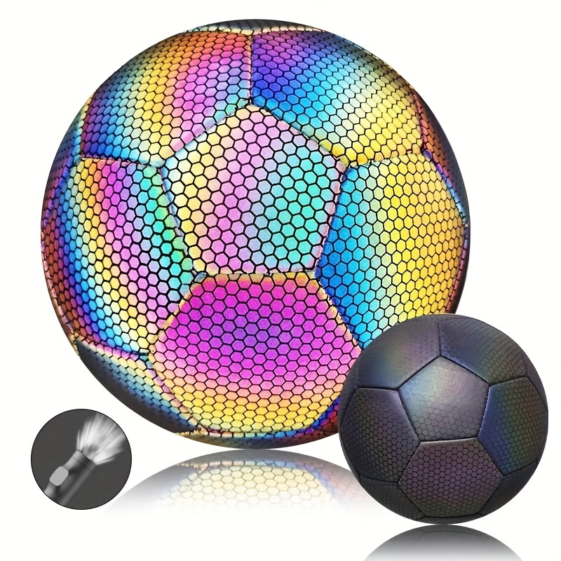  VGEBY Reflective Soccer Ball, PU Leather Wear Resistant  Reflective Football for School Training Competition : Sports & Outdoors