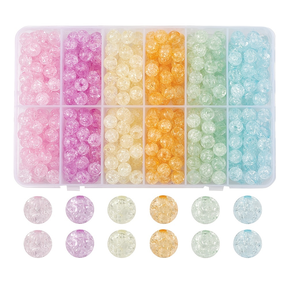 Glass Crystal Beads Kit for Bracelet Jewelry Making 480Pcs 8Mm