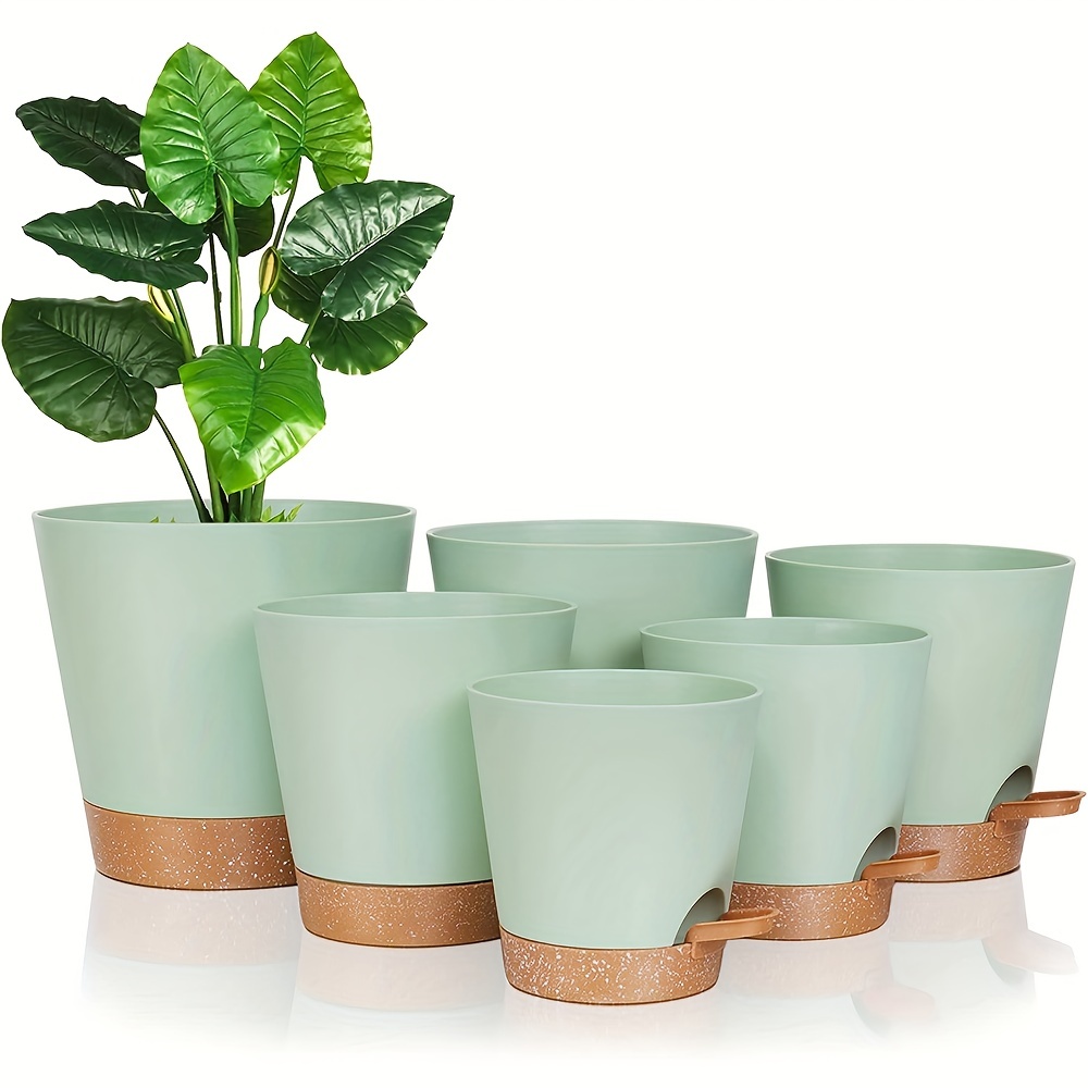 Yirtree Self Watering Planters for Indoor Plants Wicking Pots, Modern  Decorative Planter Pot for House Plants, Aloe, Herbs, African Violets