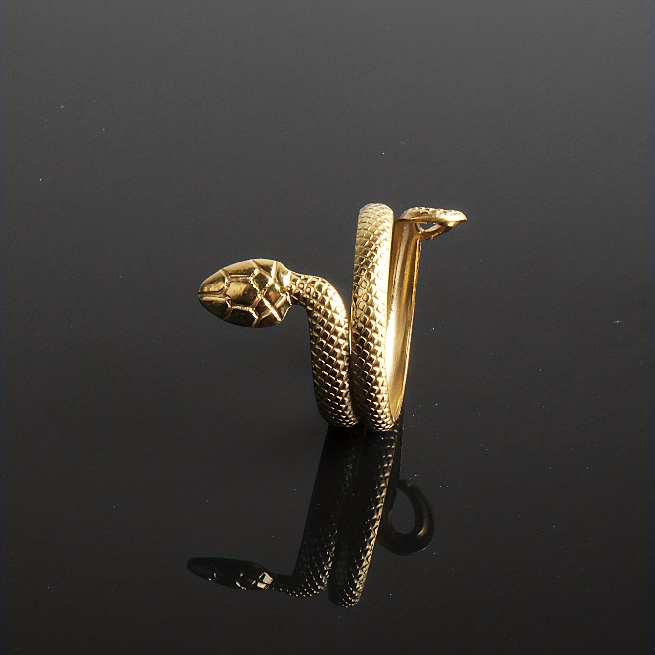Exaggerated Titanium Steel Snake Ring