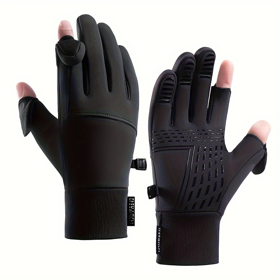 Anti slip Fishing Gloves Thickened Warm Gloves Winter Half - Temu