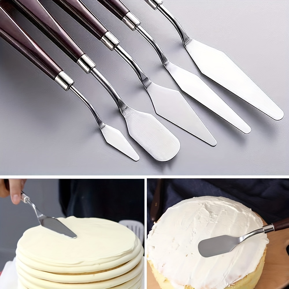 Grattoir à gâteau en acier inoxydable durable, lisseur à crème