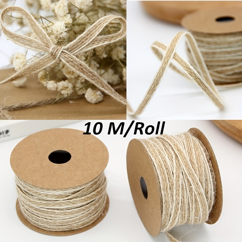FiveSeasonStuff Natural Burlap Ribbon, Hessian Jute Ribbon Twine Roll, for  Gift Wrap Packaging, Wedding Décor, Home Party Art Craft DIY Decoration