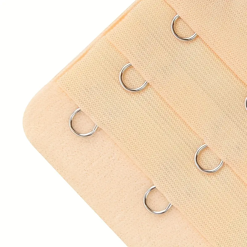 Besufy 10Pcs 3-Row 3-Hook Elastic Bra Band Extension Strap,Women Bra  Extender Clasp Strap Hooks Light Grey 