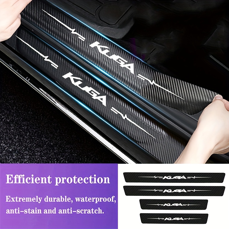 Buy Carbon Fiber Interior Door Threshold Anti Scratch Stickers Tape Waterproof Decals For Ford KUGA White