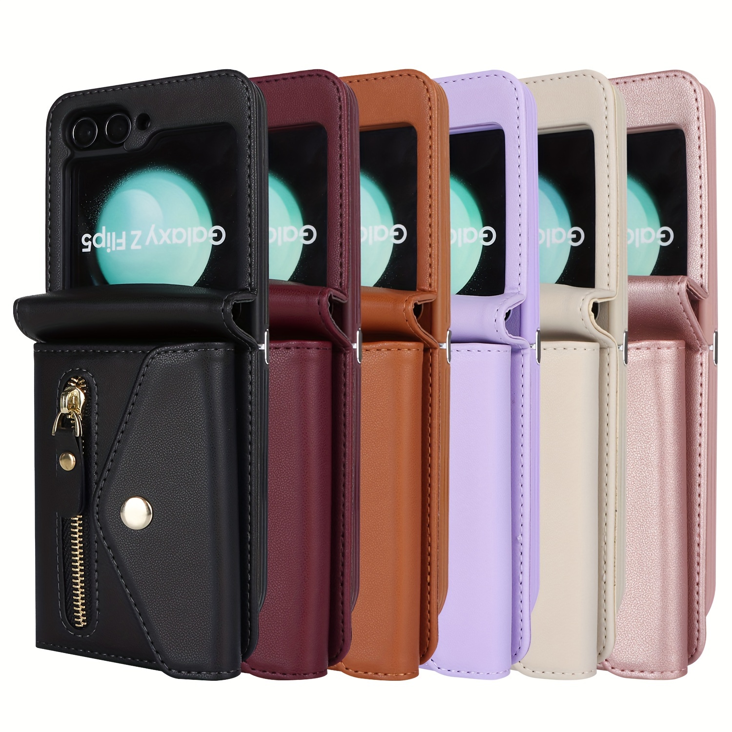 Funda Cuero Portátil Teléfono Cruzado Galaxy Z Flip - Temu